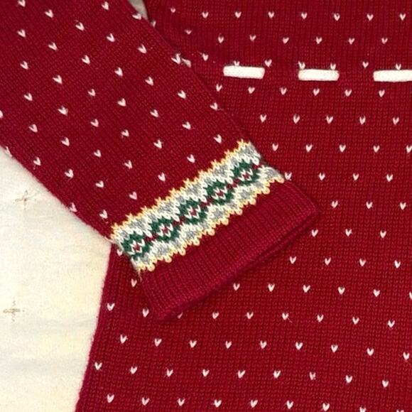 Heirloom by Poly Flinders Fair Isle Sweater Dress Girls 3T | Red Christmas - Picture 4 of 8